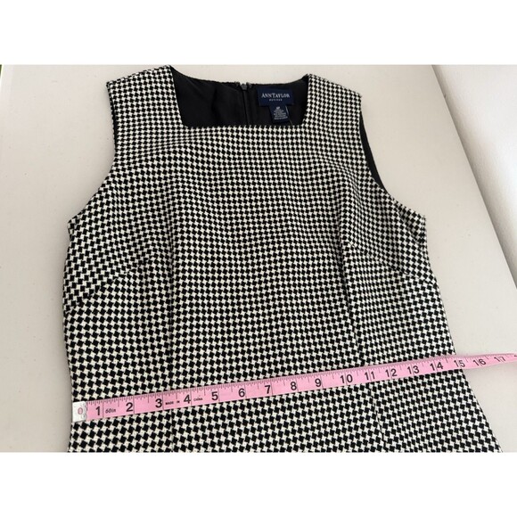 Vintage Ann Taylor 100% Wool Sheath Dress Size 6 P Houndstooth Square Neck New - Picture 6 of 9
